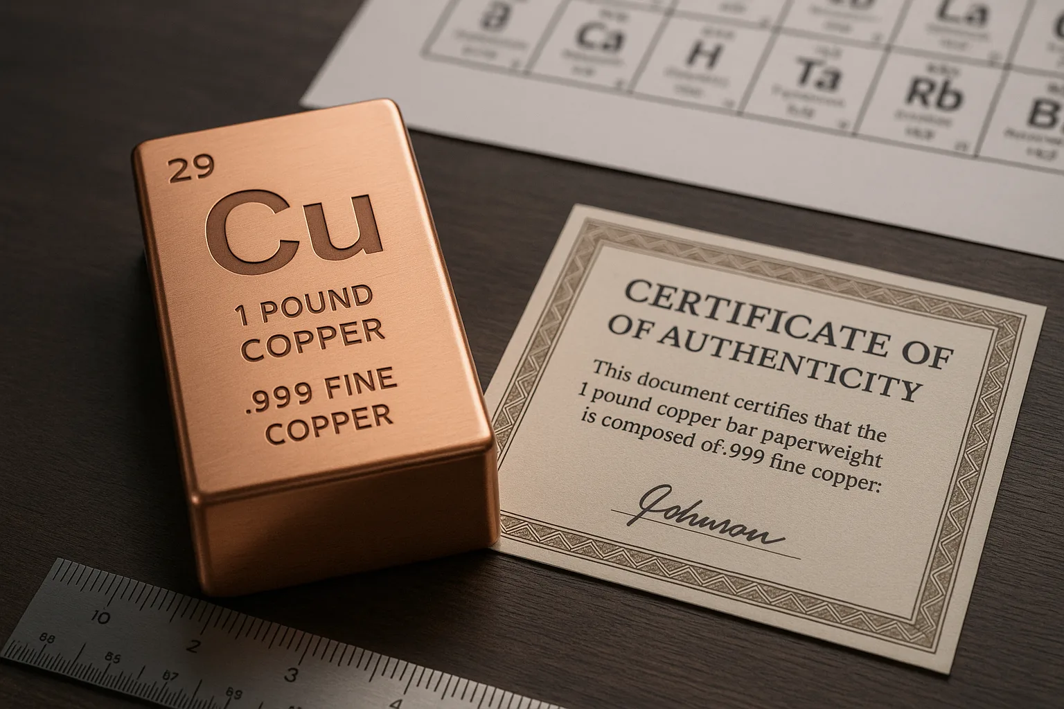 Unique Metals 1 Pound .999 Pure Copper Bar Paperweight details